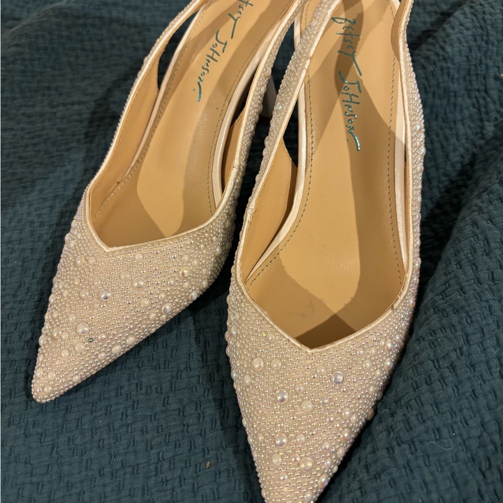 Betsey Johnson Pearl-Studded Heels - Picture 2 of 9